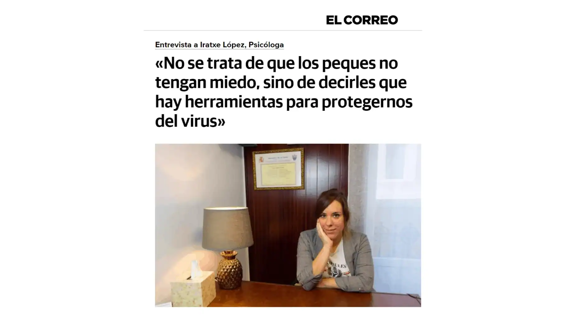 Intervención de la psicóloga Iratxe López Fuentes en Radio Euskadi