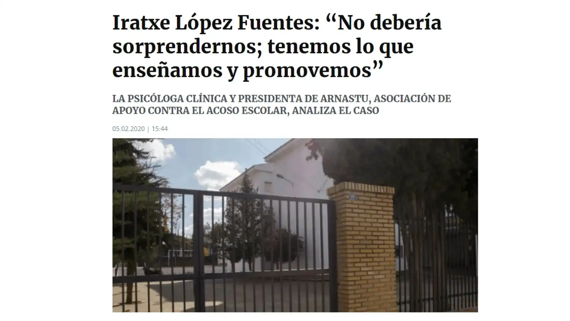 Intervención de la psicóloga Iratxe López Fuentes en Radio Euskadi