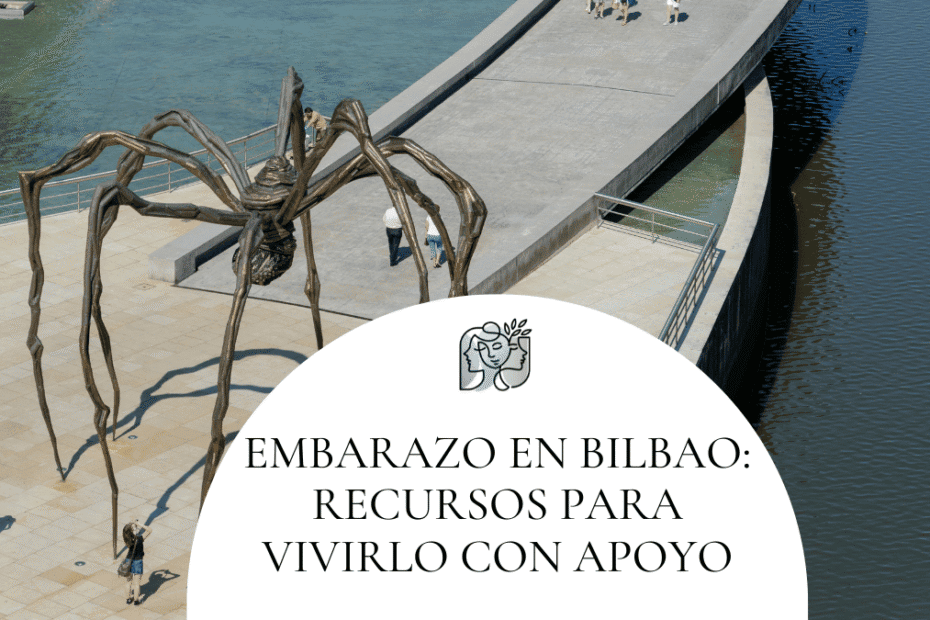 Imagen de la araña del Guggenheim para simbolizar el acompañamiento del embarazo en Bilbao.