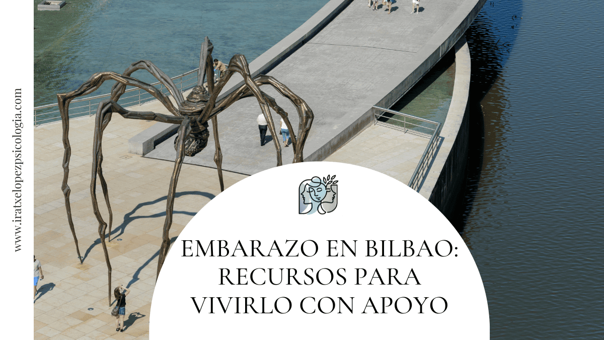 Imagen de la araña del Guggenheim para simbolizar el acompañamiento del embarazo en Bilbao.