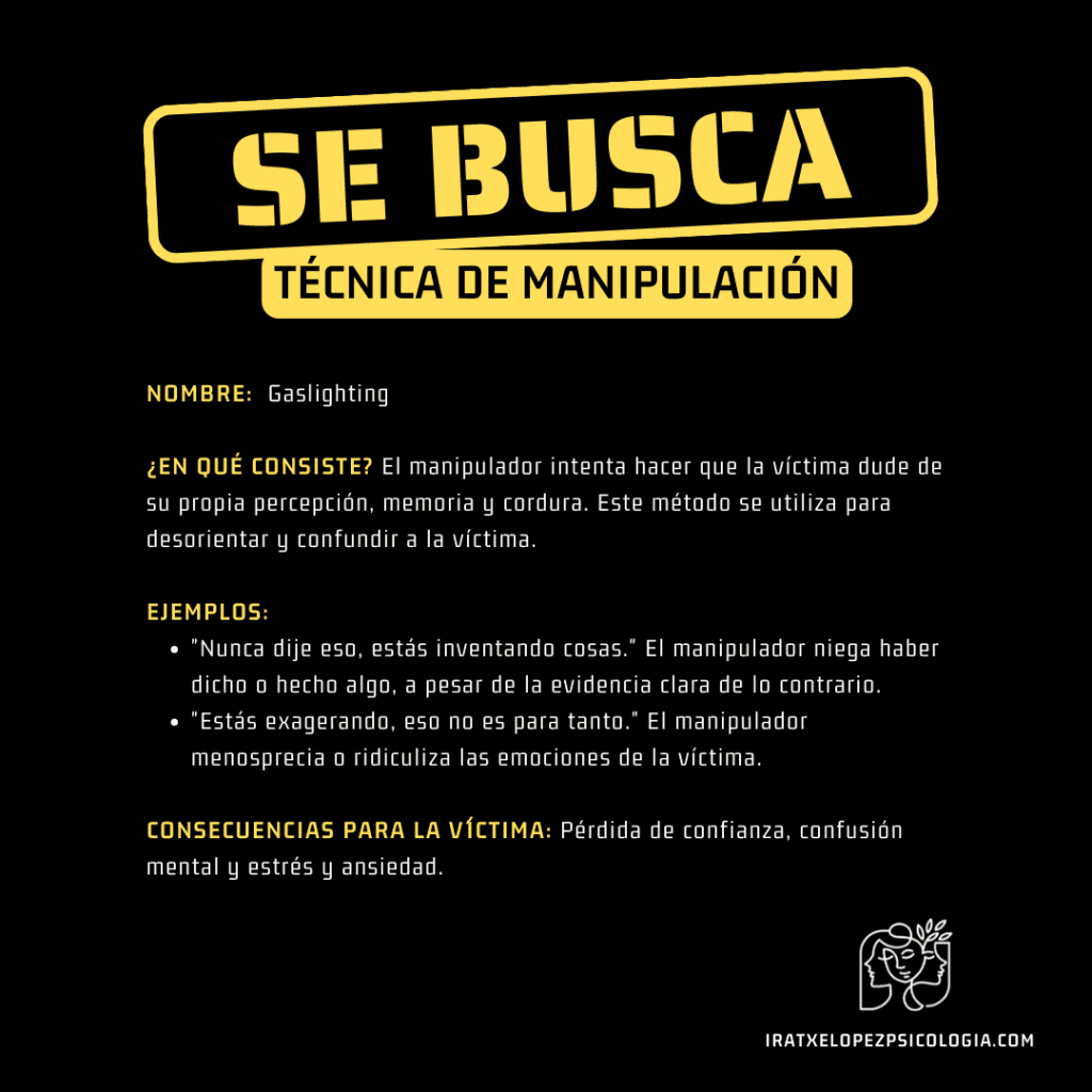 gaslighting técnica de manipulación
