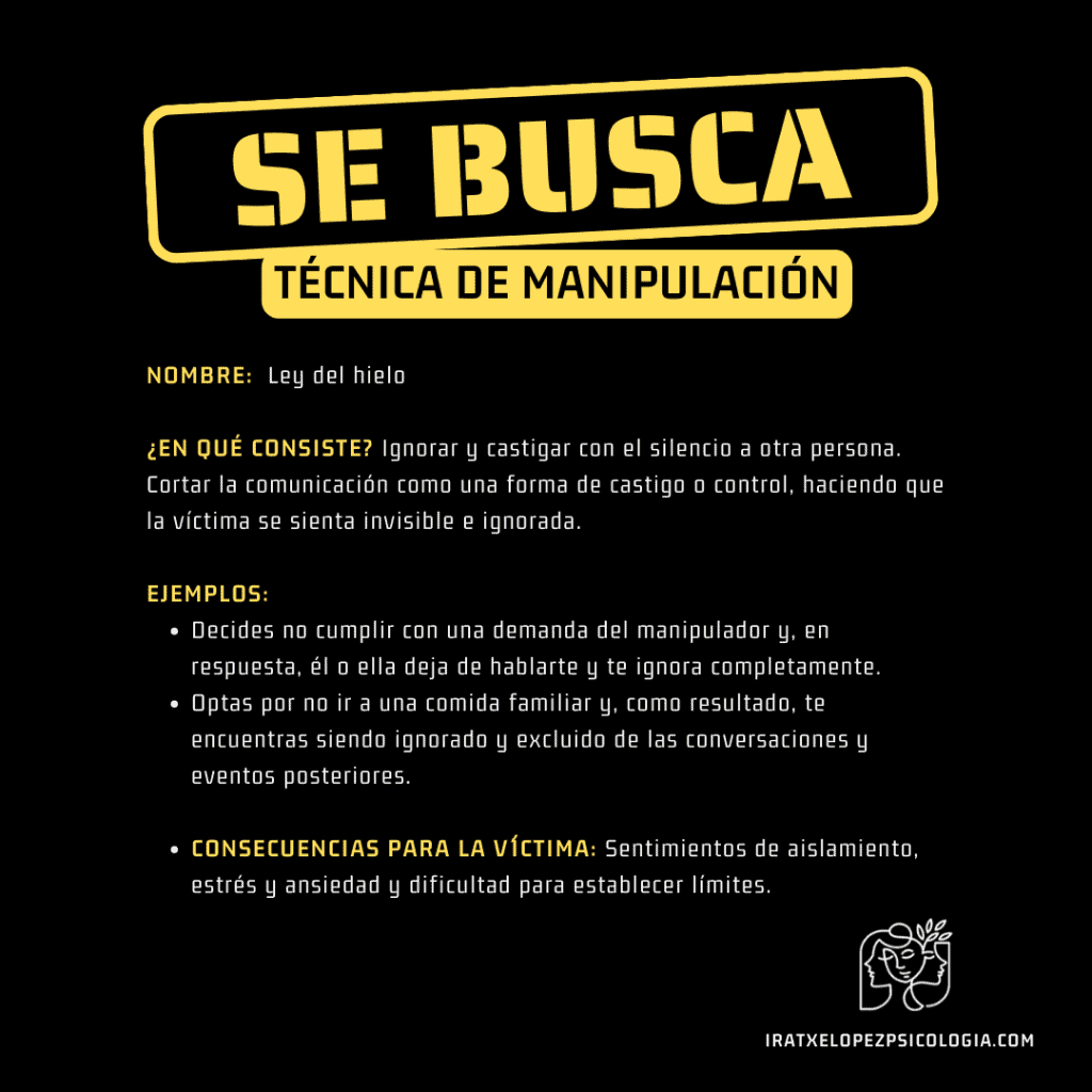 ley del hielo técnica de manipulación