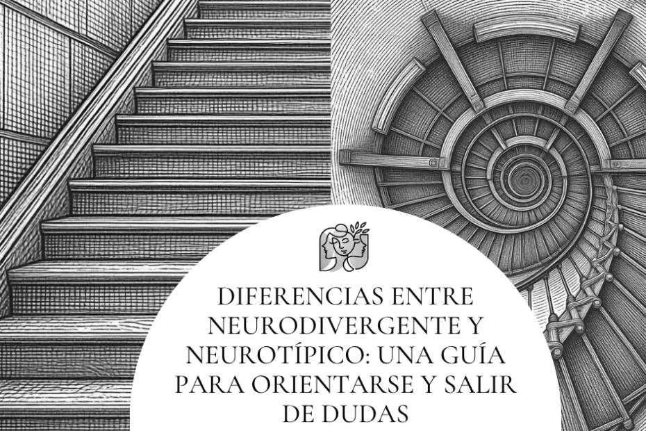 neurodivergente y neurotípico​ con metáfora de escaleras